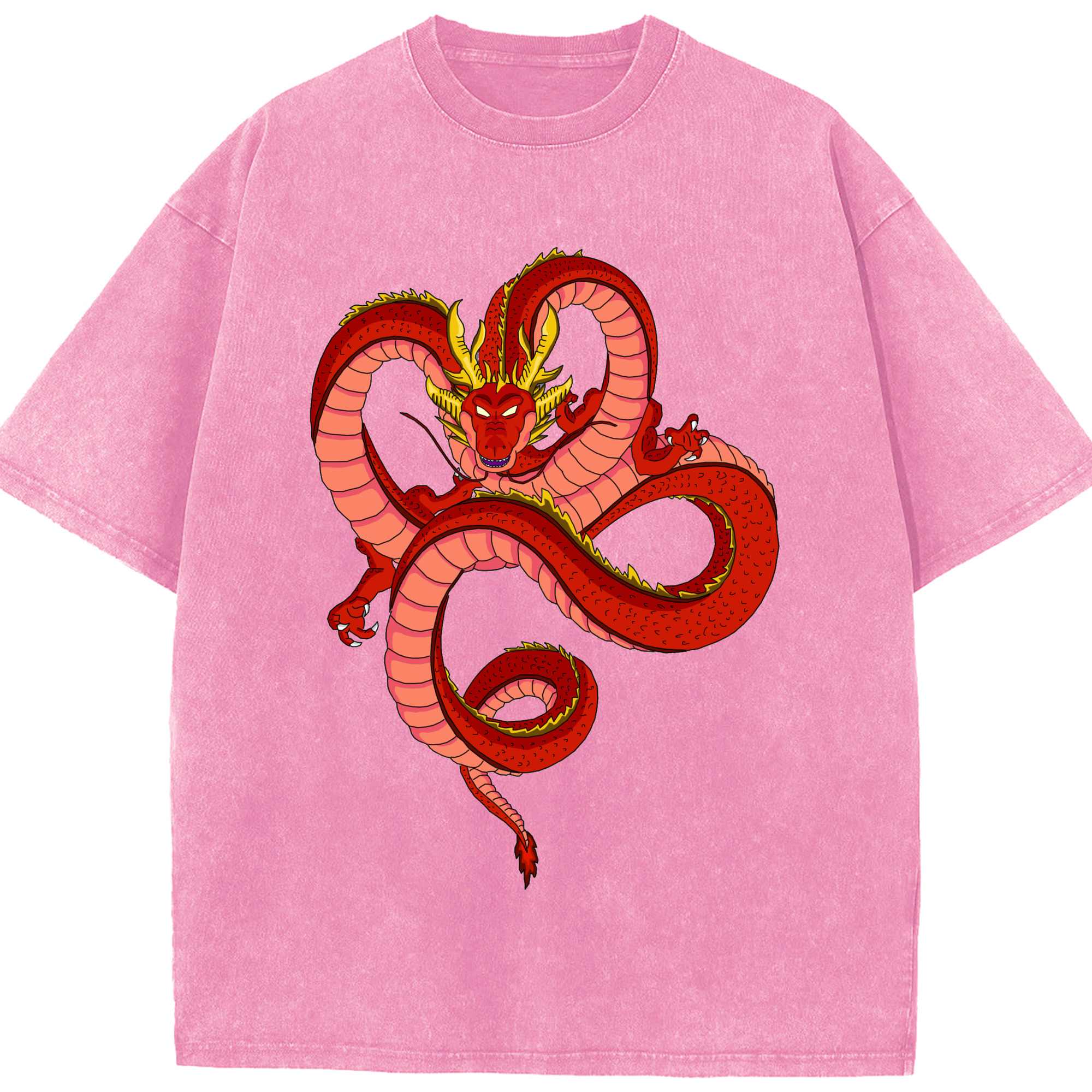 （画像用） ドラゴンボール 神龍 シェンロン DRAGON BALL Shenron 綿100% ヴィンテージ風 半袖Tシャツ（フロントプリント）